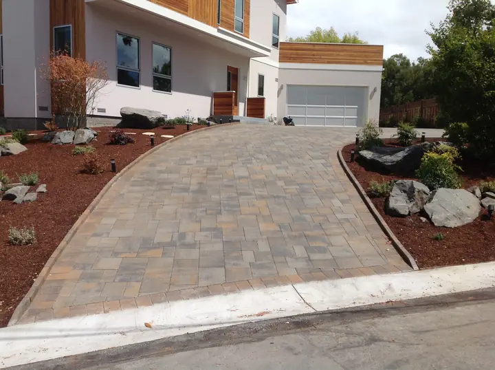 Driveway Paving Modern Paver Driveway At A New Home
