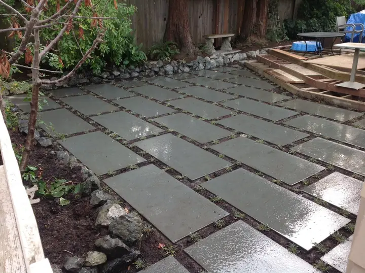 Hardscaping Bluestone Slabs With Planted Joints