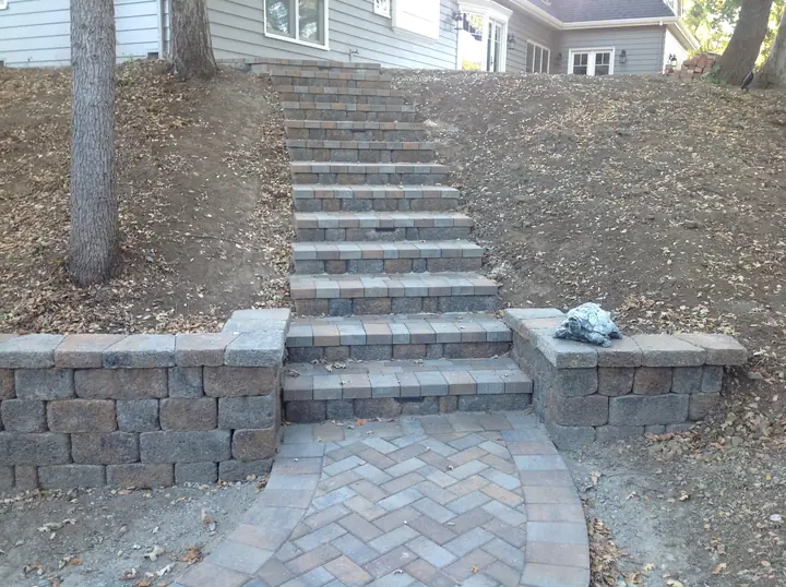 Outdoor Steps Masonry Paver Steps Up To The Entry