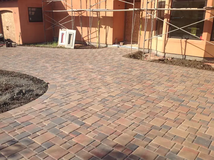 Patio Paving Paver Patio Going In At The Back Of The House