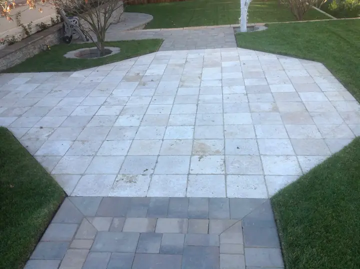 Patio Paving Paver Patio With Lawn Panels