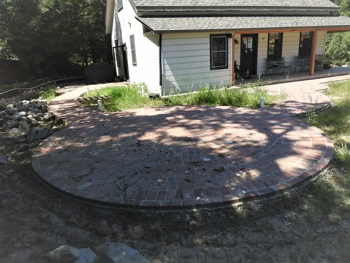 Patio Paving Round Paver Patio Under Construction