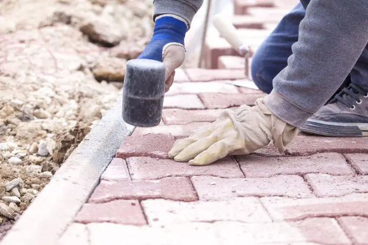 Paver Installation Pavers Set Into The Bedding Layer