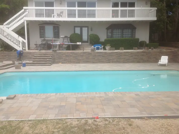 Pool Deck Paving Finished Paver Pool Deck Hillsborough Ca