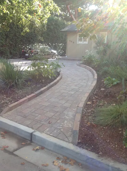Walkway Paving Paver Walkway With Curbing
